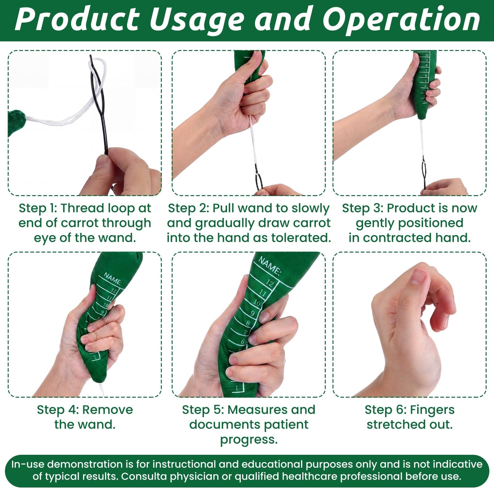 3 Pcs Palm Protector Kit – Carrot Shape Finger Orthosis for Parkinson’s & Dement