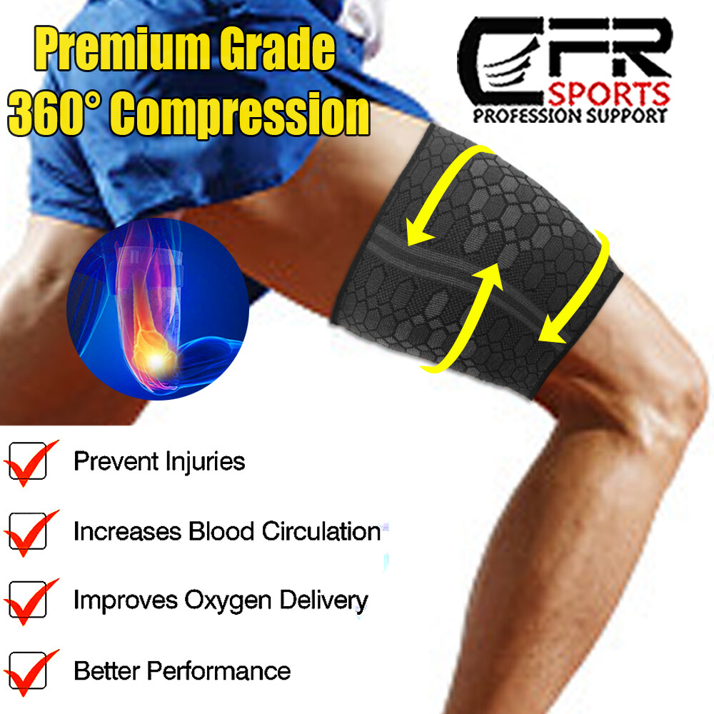 Compression Thigh Hamstring Support Sleeve Brace Sport Upper Leg Pain Relief Gym