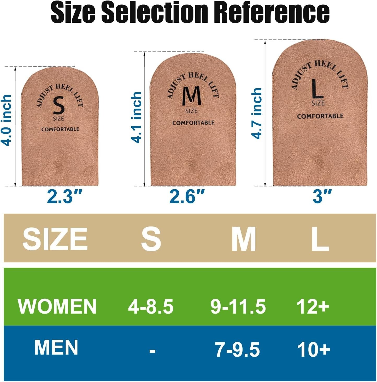 Heel Lifts for Men Women Pain Relief Shoe Inserts Height Increase Pack of 2