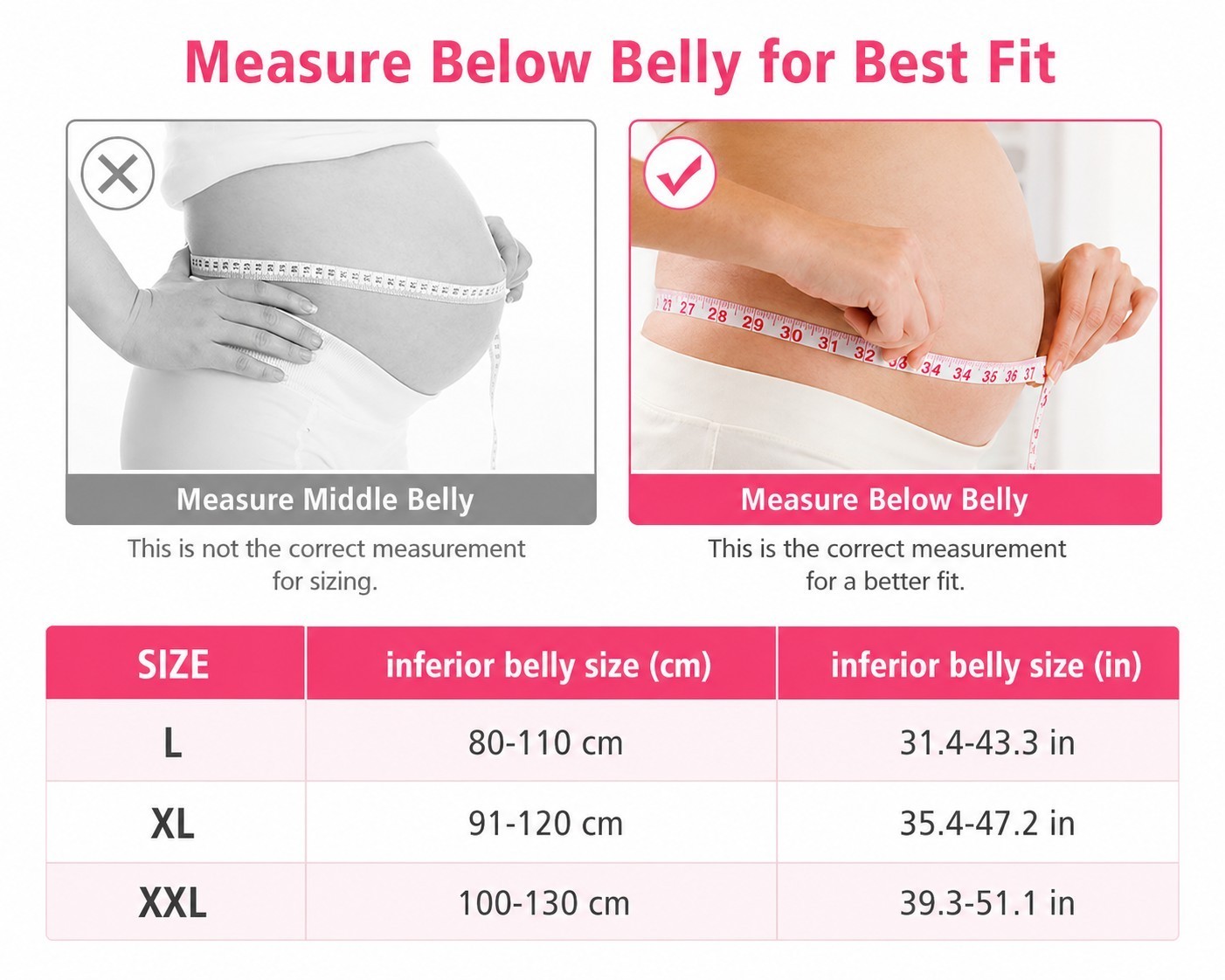 No Rolling Down, XL Maternity Belt Band for Birth Preparation, Labour & Recovery