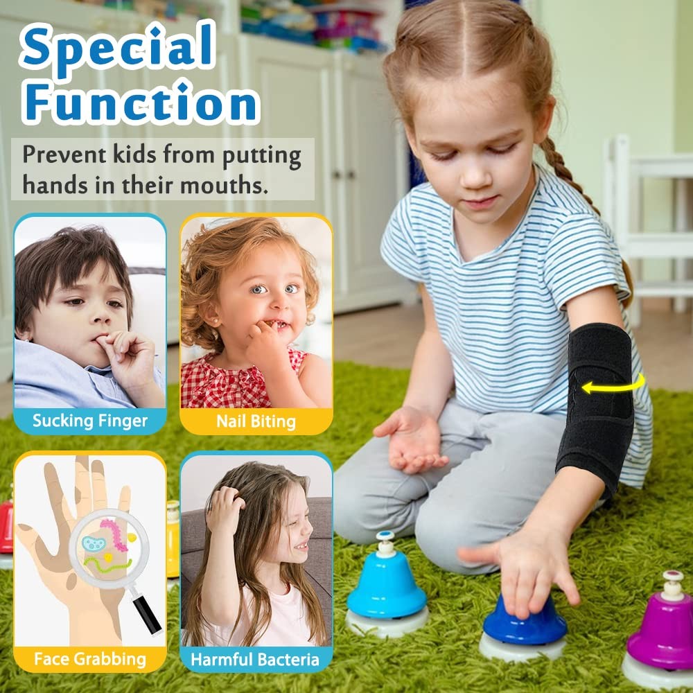 Pediatric Elbow Brace Child Straight Arm Splint Kids Small, Black-Small
