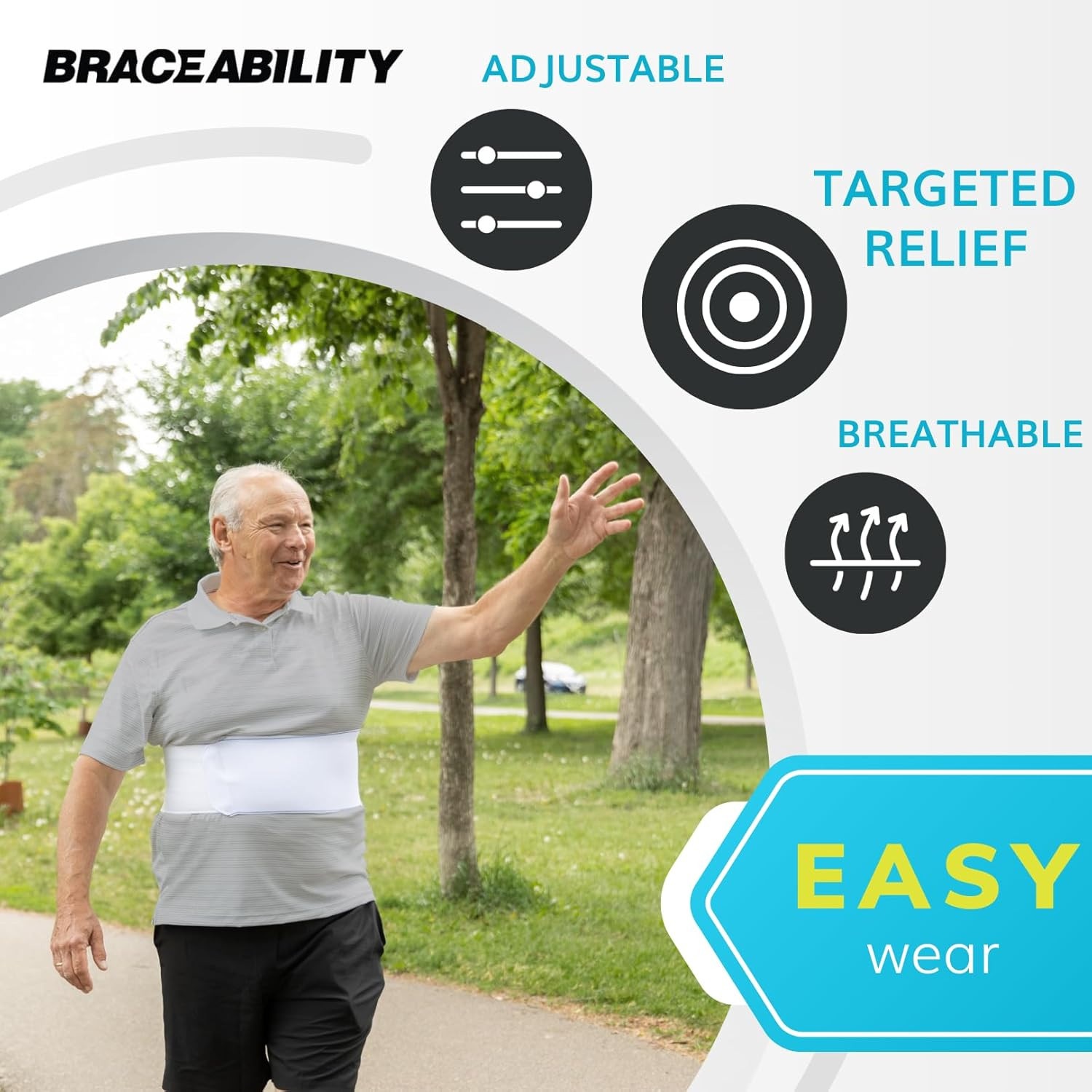 Rib Injury Binder Belt – Universal Brace for Men, Broken, Fractured, or Cracked