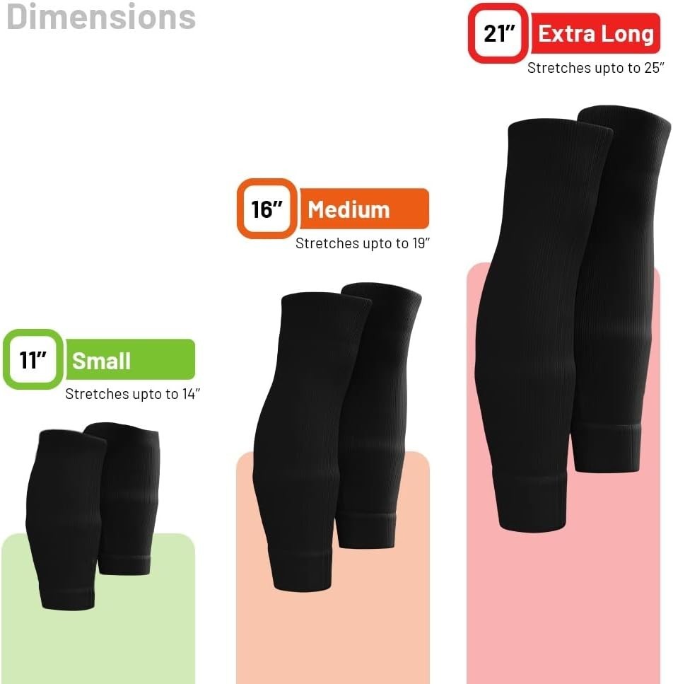 Versatile Knee-High Leg Sleeves with Grip Sock Compatibility – Hand Washable