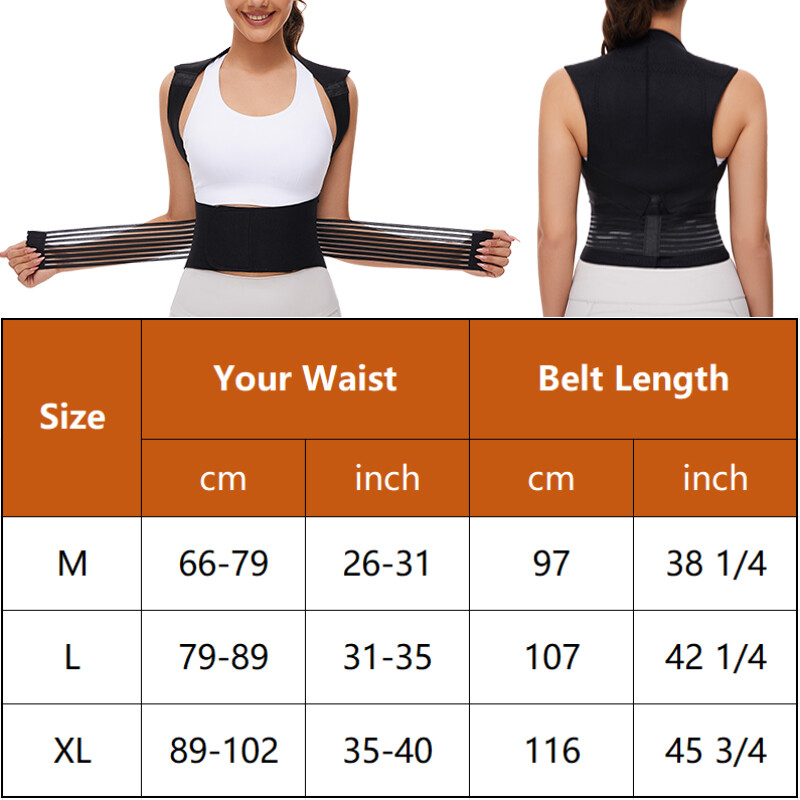 Magnetic Self Heating Belt Back Support Waist Brace Therapy Posture Corrector