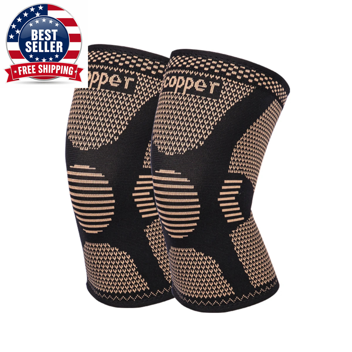1Pc Copper Knee Braces,Knee Guard Protection-Compression Knee Sleeves Support fo