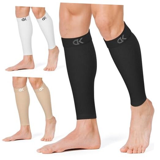 Calf Compression Sleeve for Women & Men Large-X-Large 03 Black/White/Beige