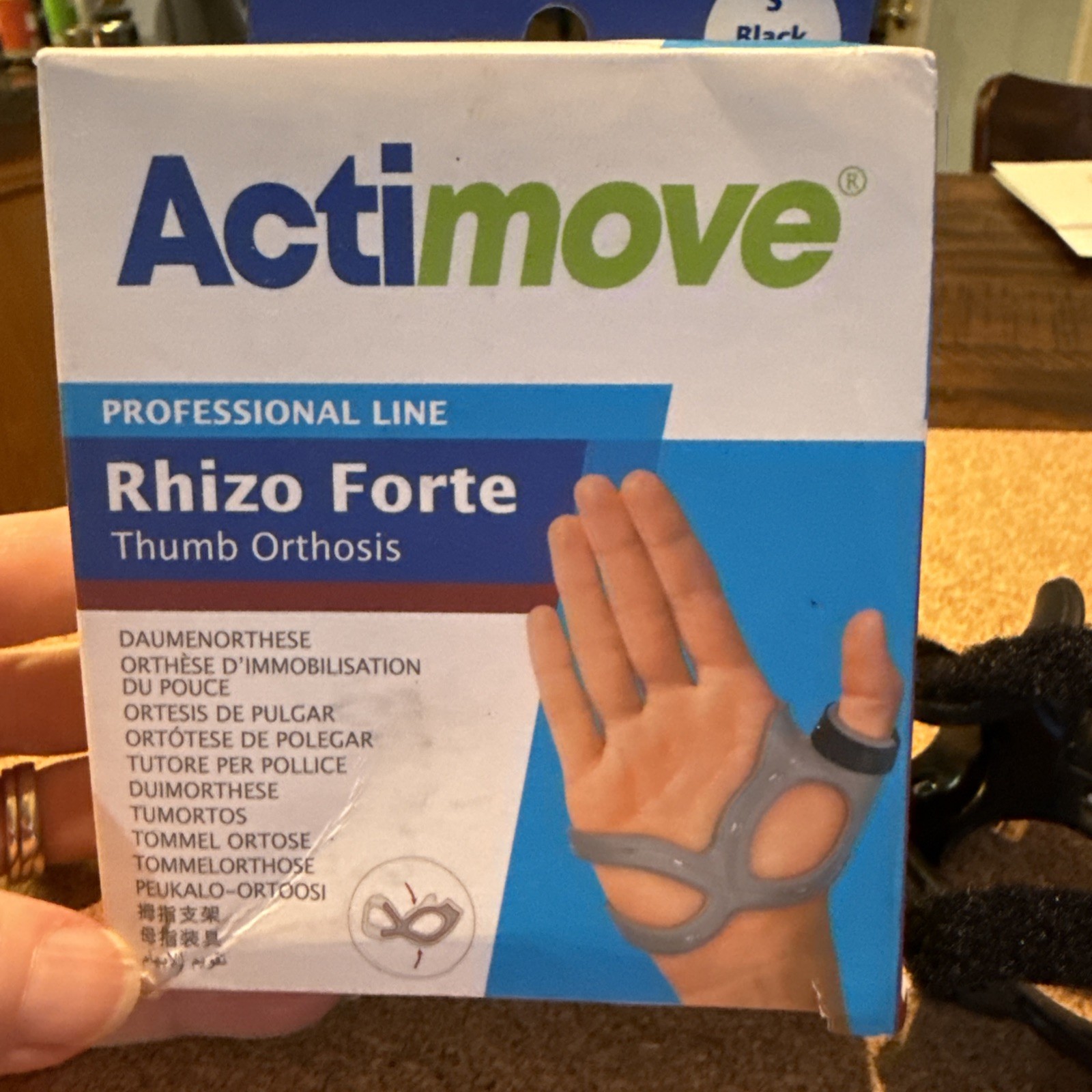 Actimove Rhizo Forte Thumb Orthosis Black Small Right Thumb Orthopedic