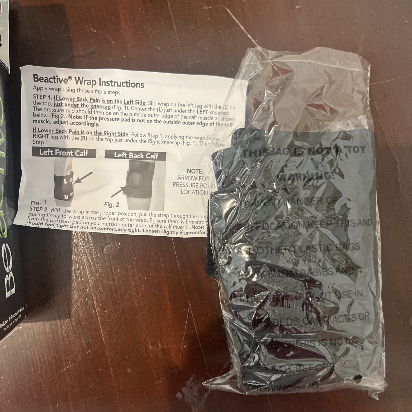Be Active Calf Wrap- As Seen on TV- One Size- Includes Box and Instructions