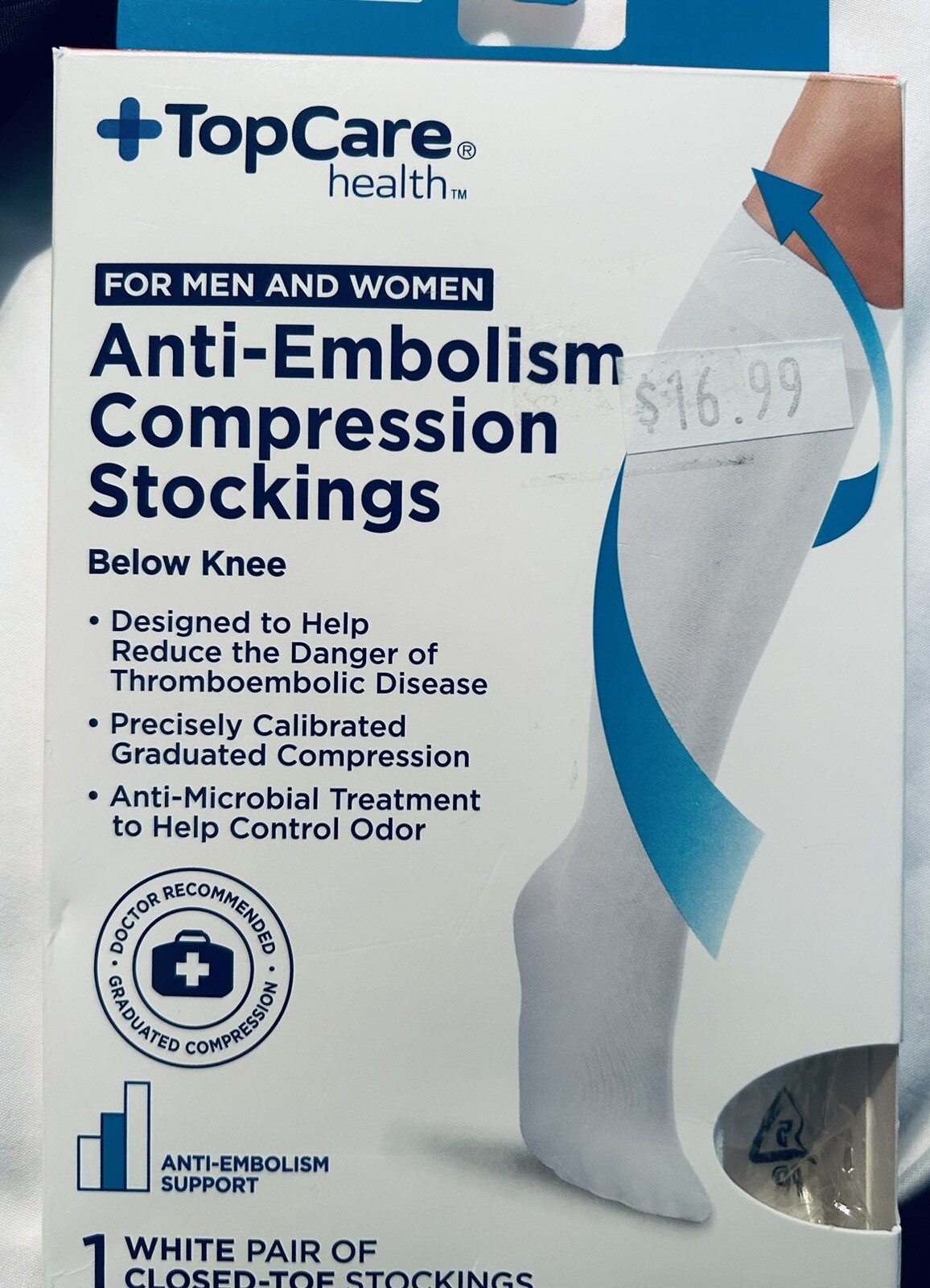 Anti-Embolism Compression Stockings M + TOP CARE Healt Made In U S A🇺🇸18mmhg
