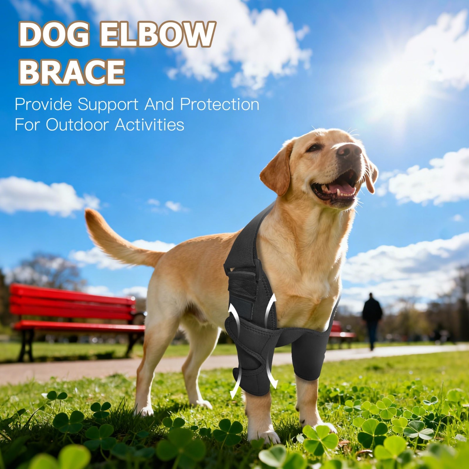 Adjustable Dog Elbow Brace Protector Pads – Front Leg Support for Arthritis, Tor