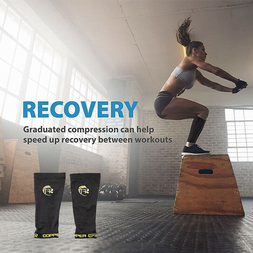 Copper Leg Calf Support Brace Sleeve Compression Sleeve Sports Pain Relief Wrap