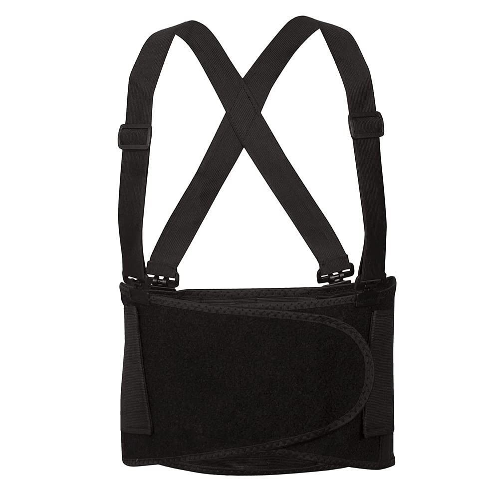 Large Adjustable Back Support Belt with Suspenders for Lower Back Pain Relief