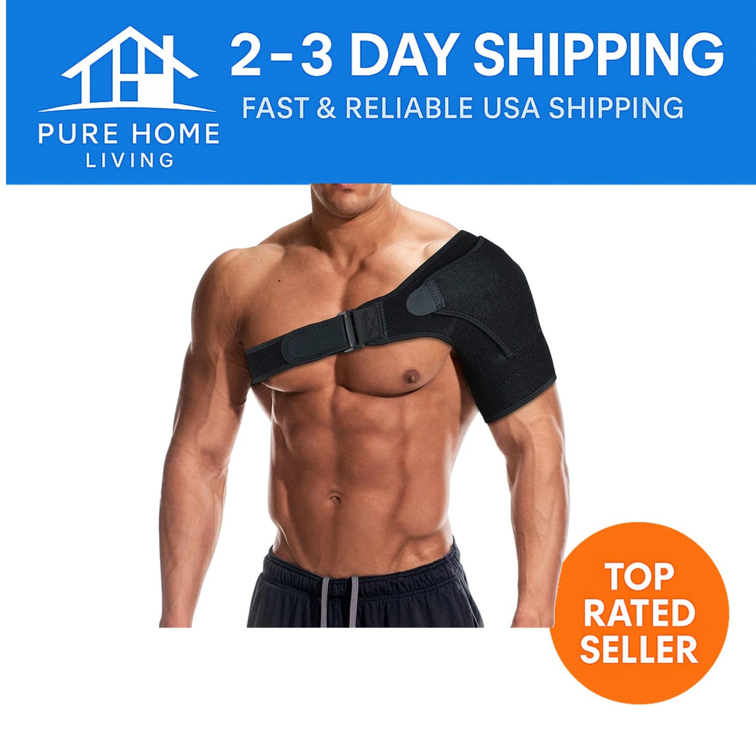 Effective Adjustable Shoulder Support with Pressure Pad – Pain Relief Solution
