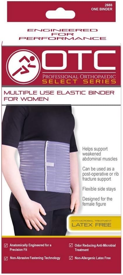 OTC Abdominal Binder for Women, Ribbed Elastic Compression, Select Series (Small