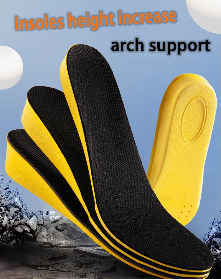 2Pcs/4Pcs New Comfortable Shock-absorbing Insole 1.5-3.5cm Height-increasing Ins