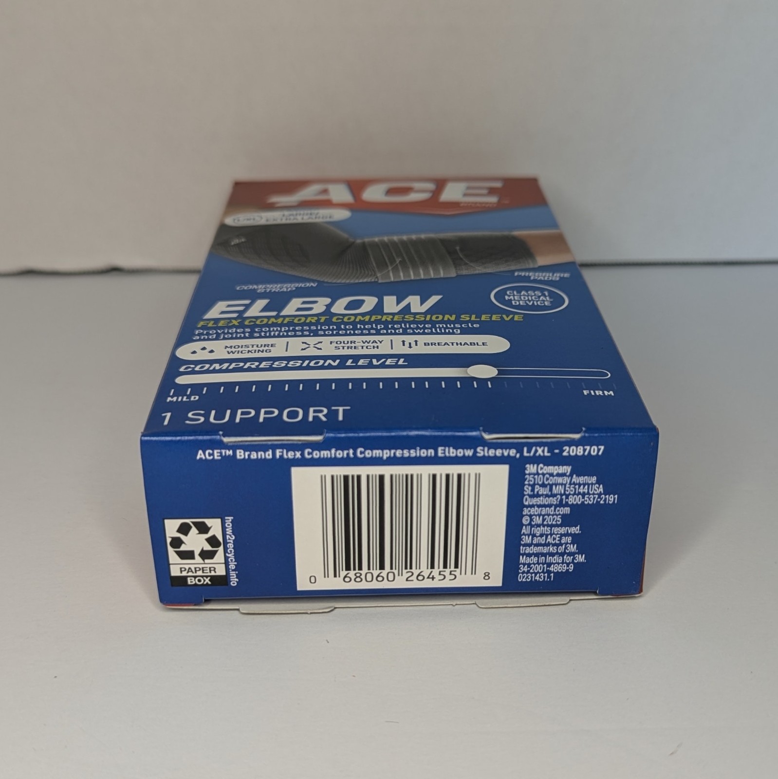 ACE Brand Elbow Flex Comfort Compression Sleeve L/XL New