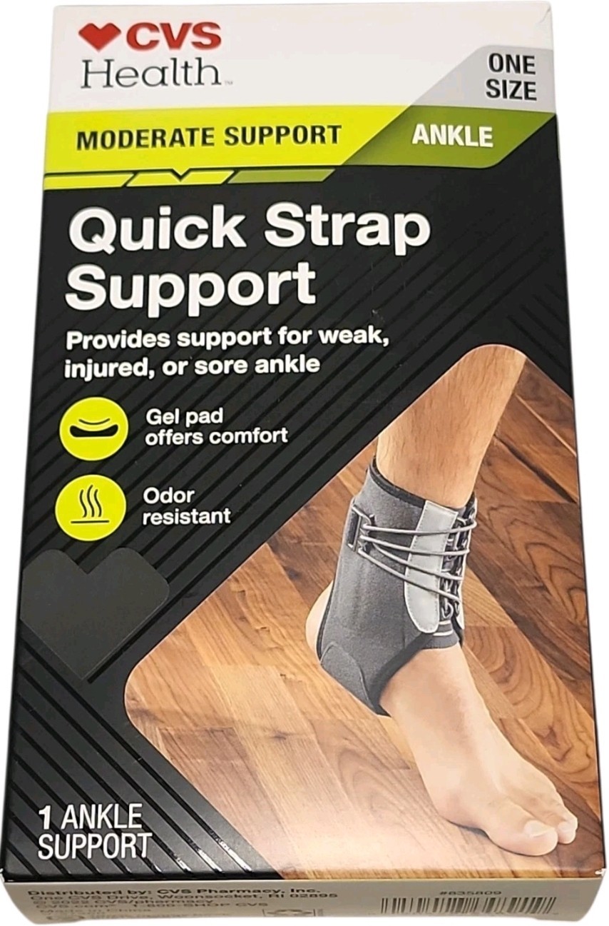 CVS Health Quick Strap Ankle Support Brace One Size Moderate Support New In Box!
