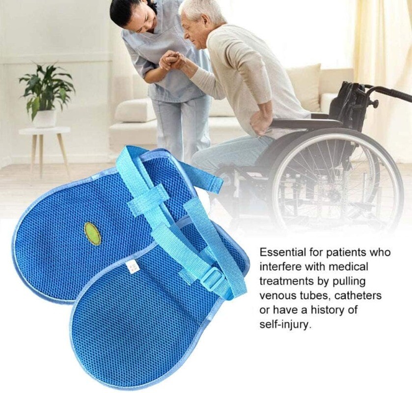 2Pcs Anti Extraction Restraint Gloves Breathable Elderly Protective Dementia