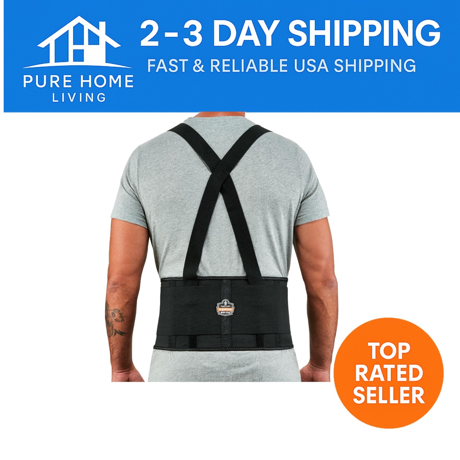 Comfortable XL ProFlex 1650 Back Support Belt – 7.5″ Elastic & Detachable Straps