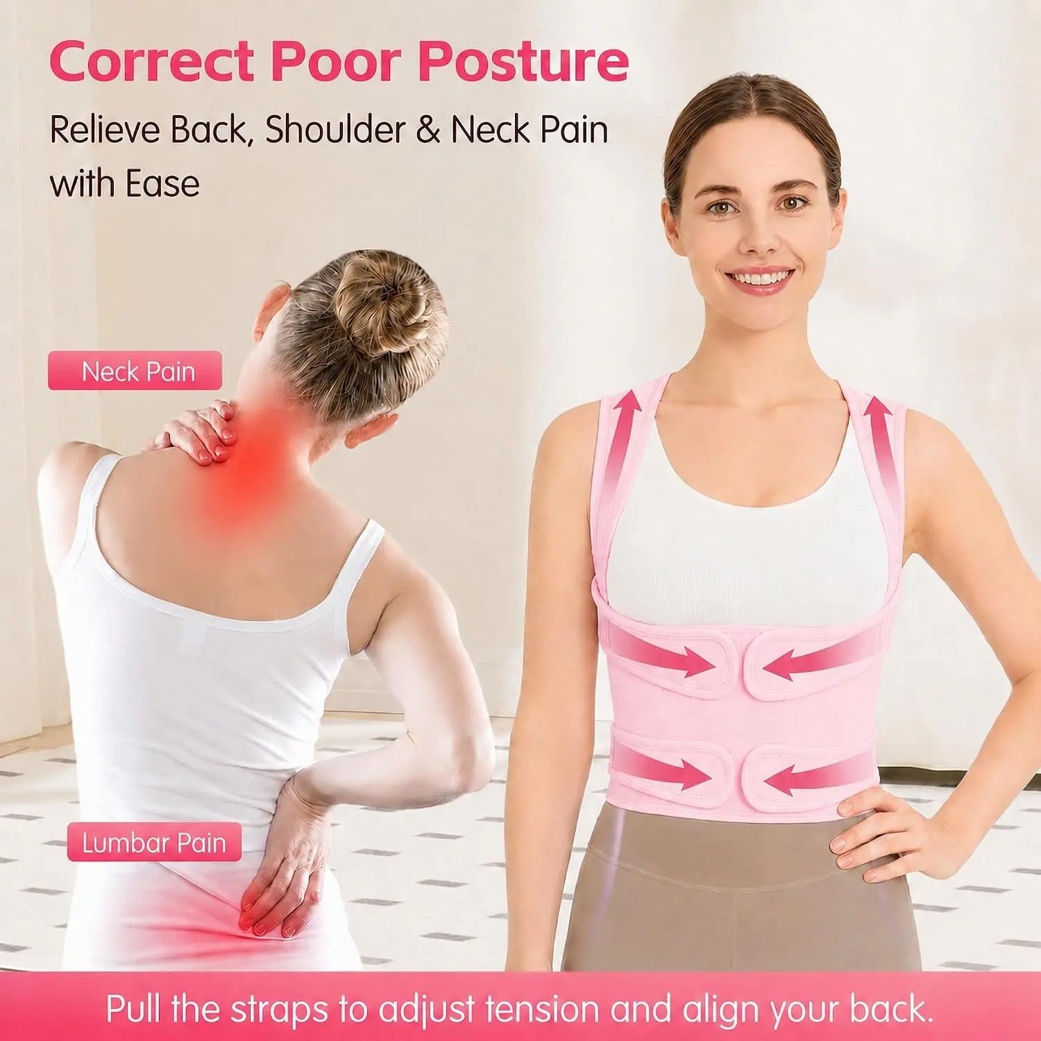 Back Brace Posture Corrector Women Men Shoulder Straightener Adjustable Support