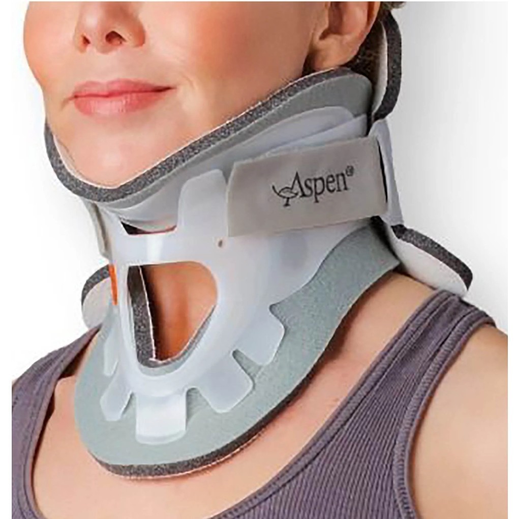 Aspen Cervical Collar Neck Brace for Neck Stabilization, Regular, Gray/White