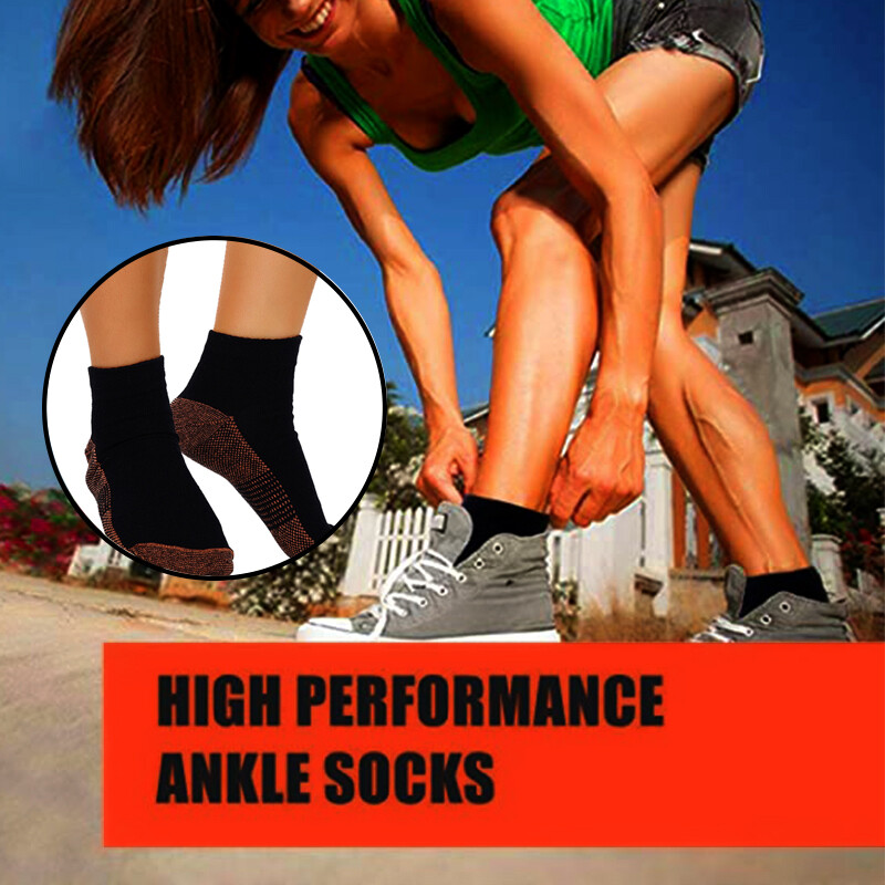 Cooper Compression Socks Ankle Sleeve Support Heel Arch Plantar Feet Fatigue IA