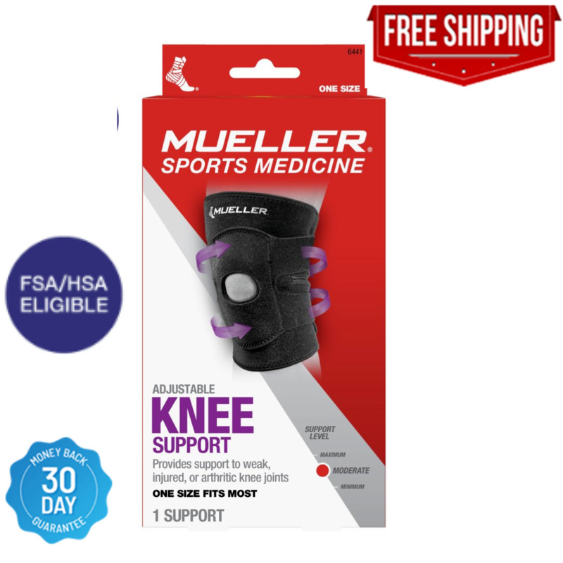 Mueller Adjustable Knee Brace Support – One Size Fits Most – Max Support Level