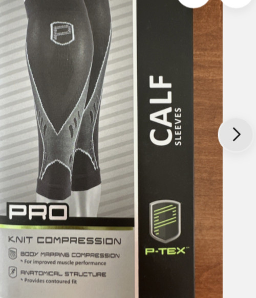 P-TEX PRO KNIT COMPRESSION CALF SLEEVES P-TEXC500 LARGE PAIR BLACK