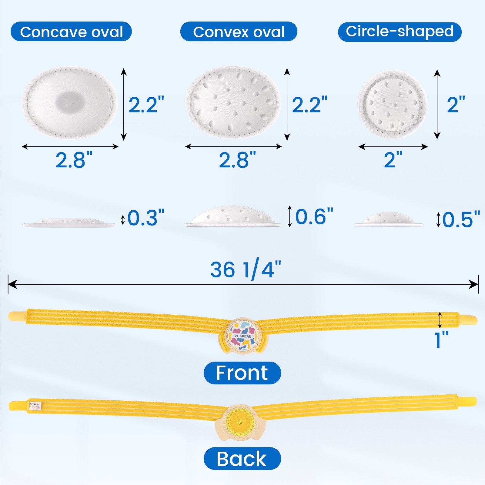 Velpeau Umbilical Hernia Belt Baby Newborn -Anti Displacement Slip -with 3 Pads