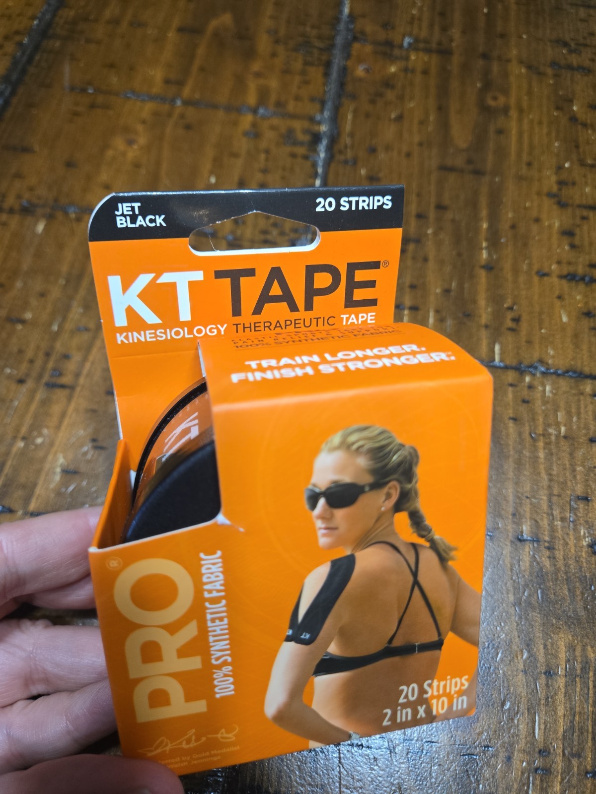 KT Tape Kinesiology Tape Pro 20 10″ Pre-cut Strips Jet Black