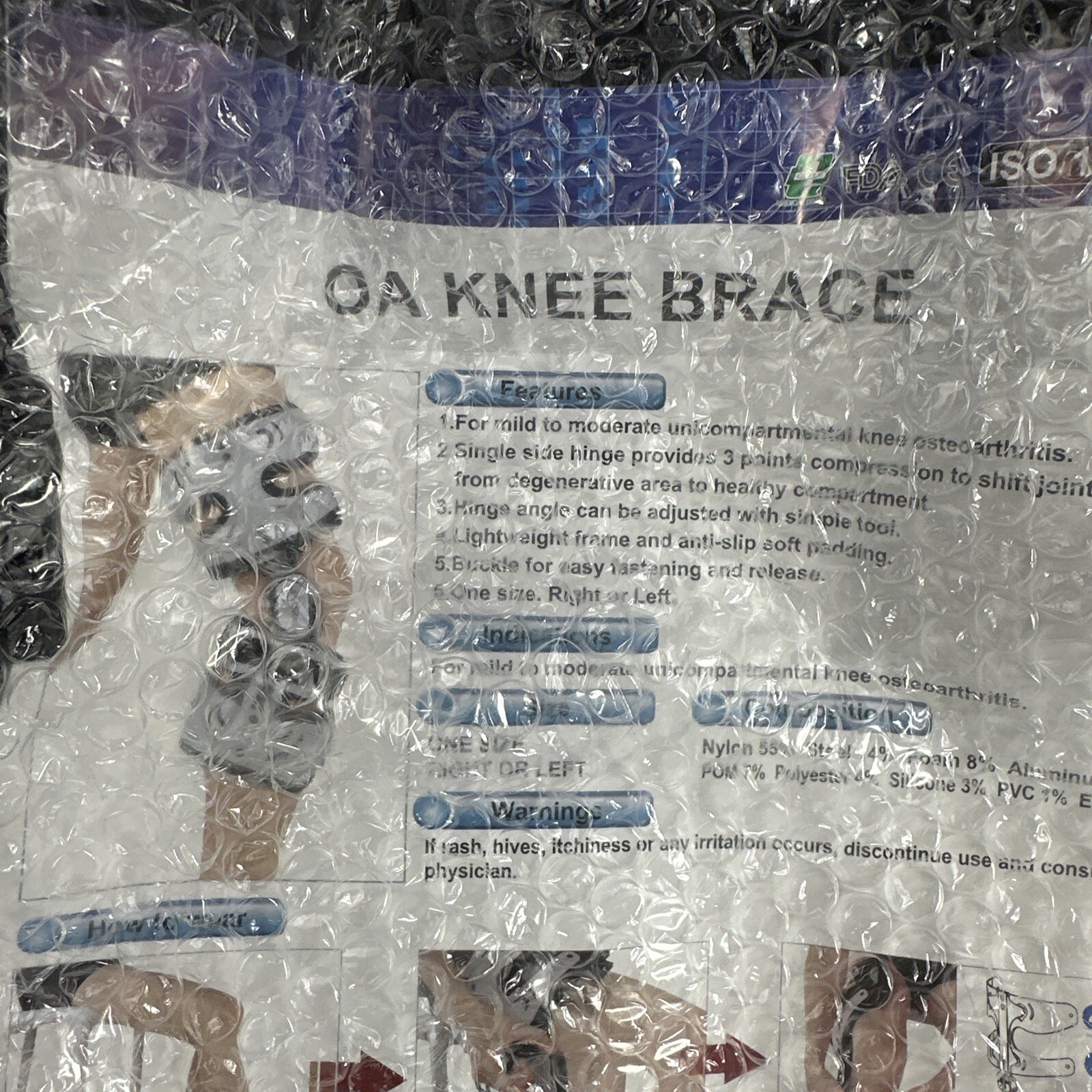 American Medical Products OA Knee Brace OSO 13485 Leg white/black