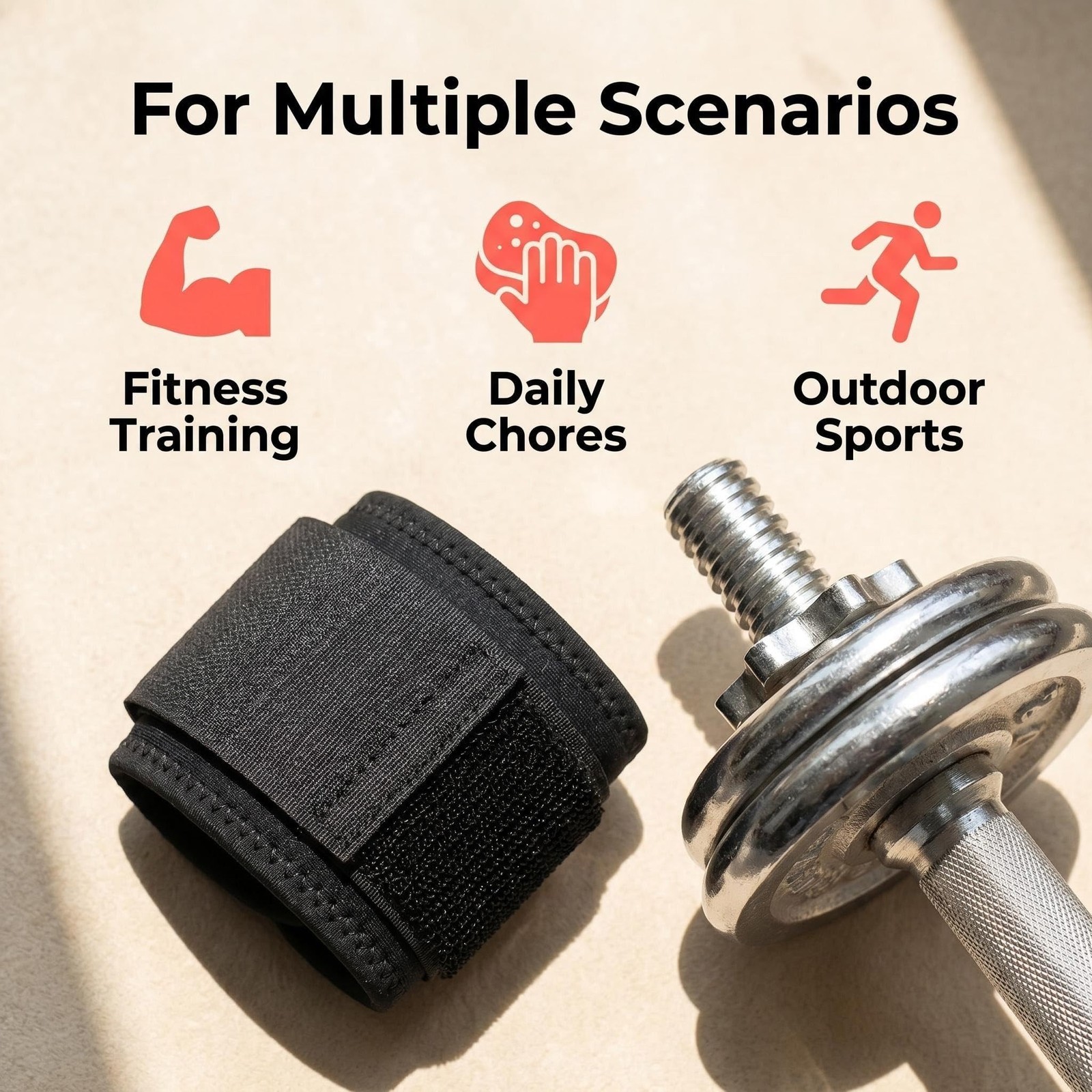 SUXEOTS Adjustable Wrist Support Brace, Compression Wraps for Men Black