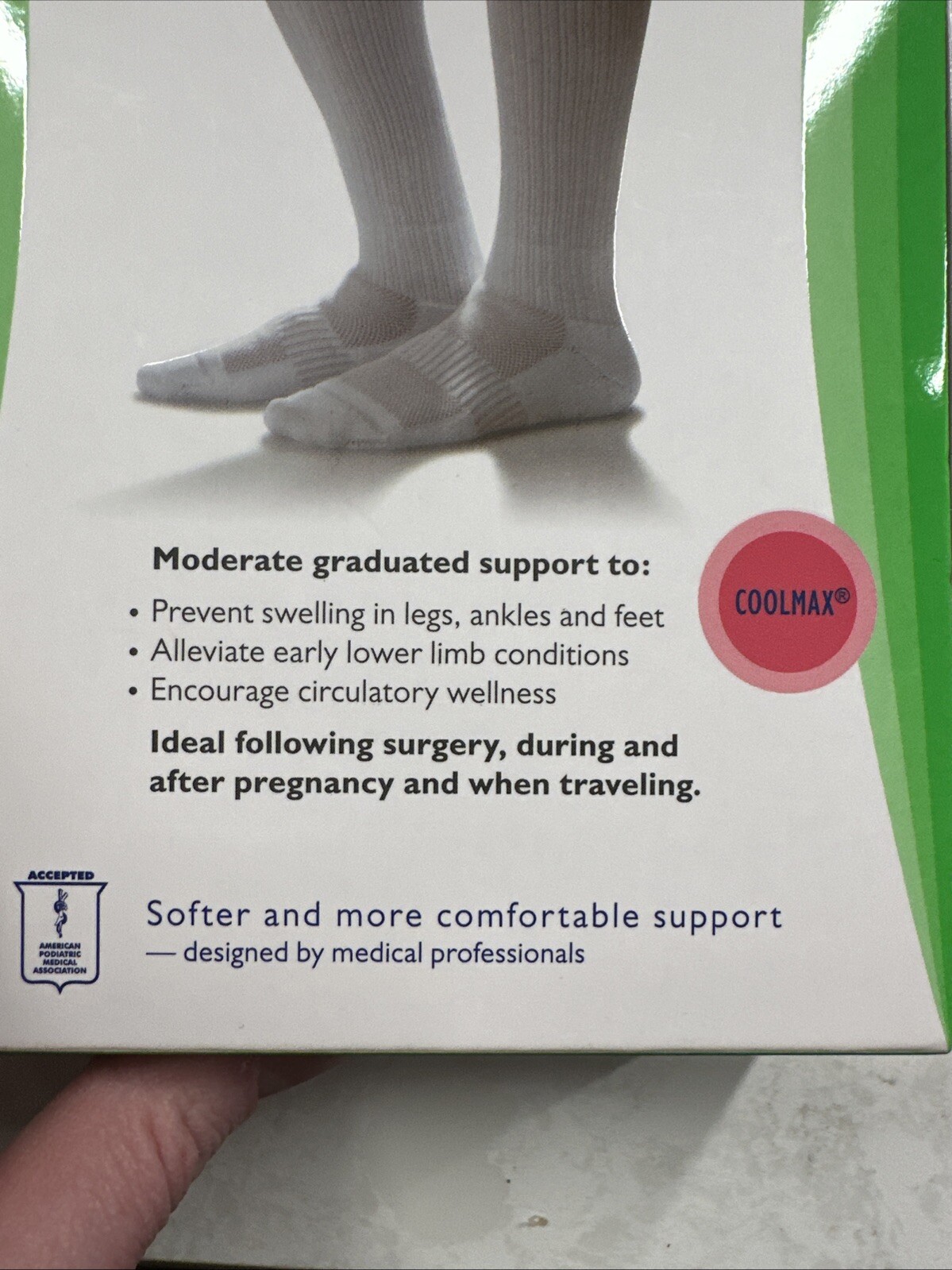 Dr Comfort 15-20 mmHg Compression Knee Socks Support Fit Coolmax Small Black