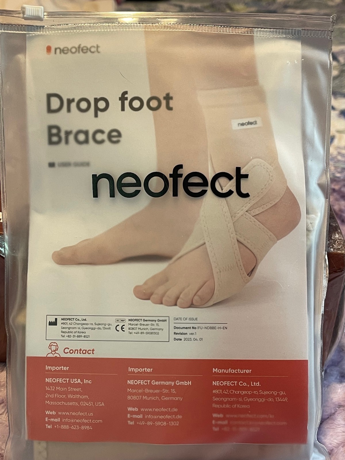NEOFECT DROP FOOT BRACE FOR WALKING BEIGE – LEFT FOOT – ONE SIZE – NEW