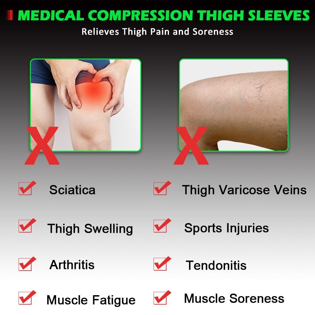 Thigh Compression Sleeves Hamstring Support Brace Wrap Recovery Sport