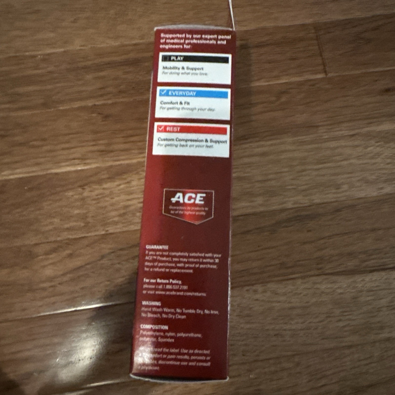 ACE Deluxe Ankle Stabilizer, Adjustable, Black, Side Stabalizer, 1 count