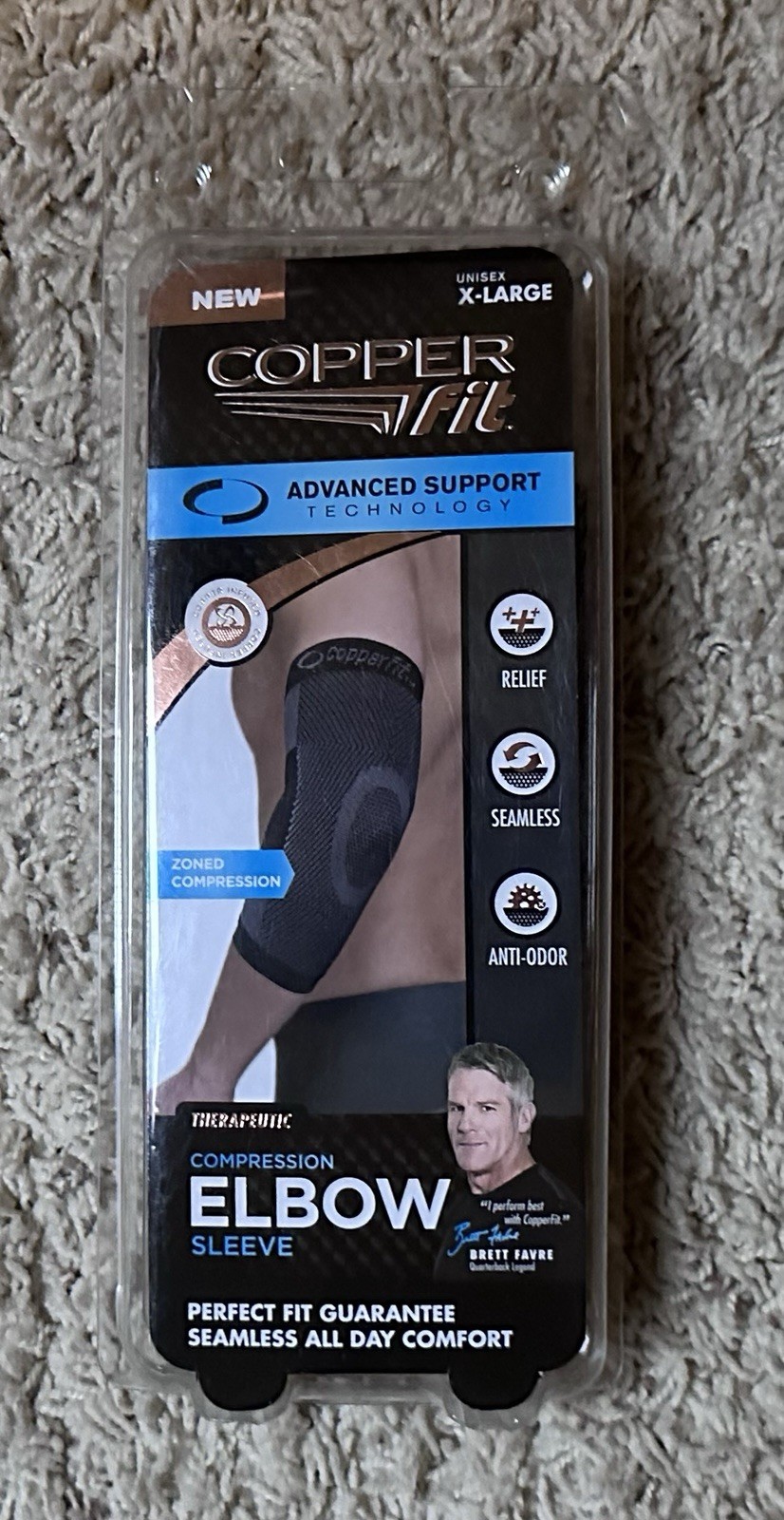 Copper Fit Compression Elbow Sleeve – XL – New – Advanced Support Technology