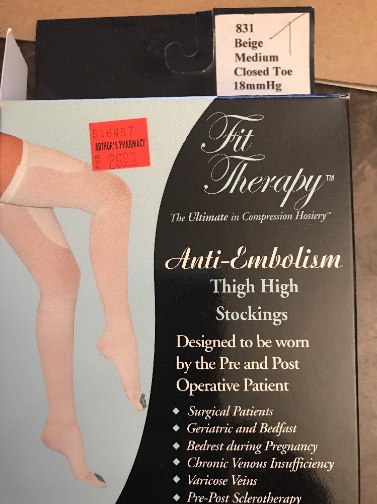 Anti Embolism THIGH Stockings 18mmHg Compression CLOSED Toe Supports Surgery