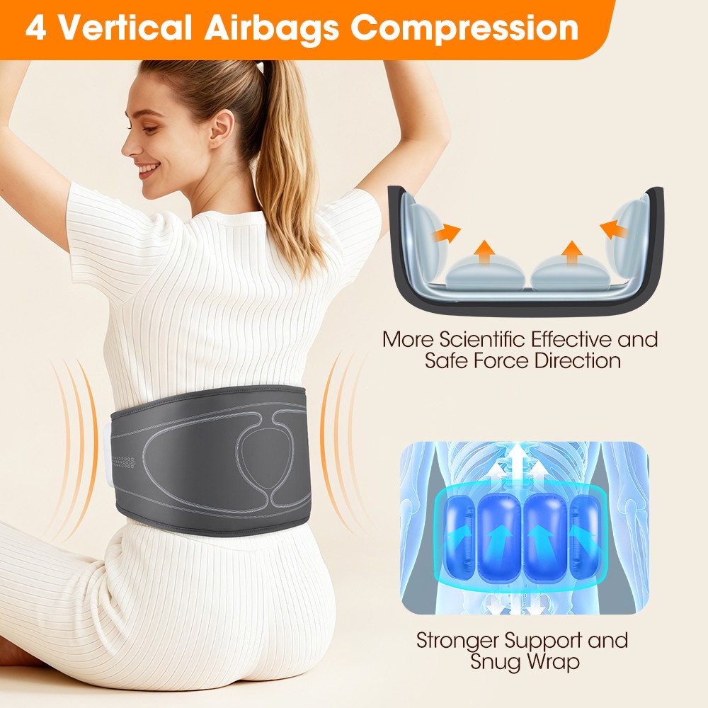 Airbag Heating Massage Decompression Belt Lumbar for Back Pain Relief 3 Modes
