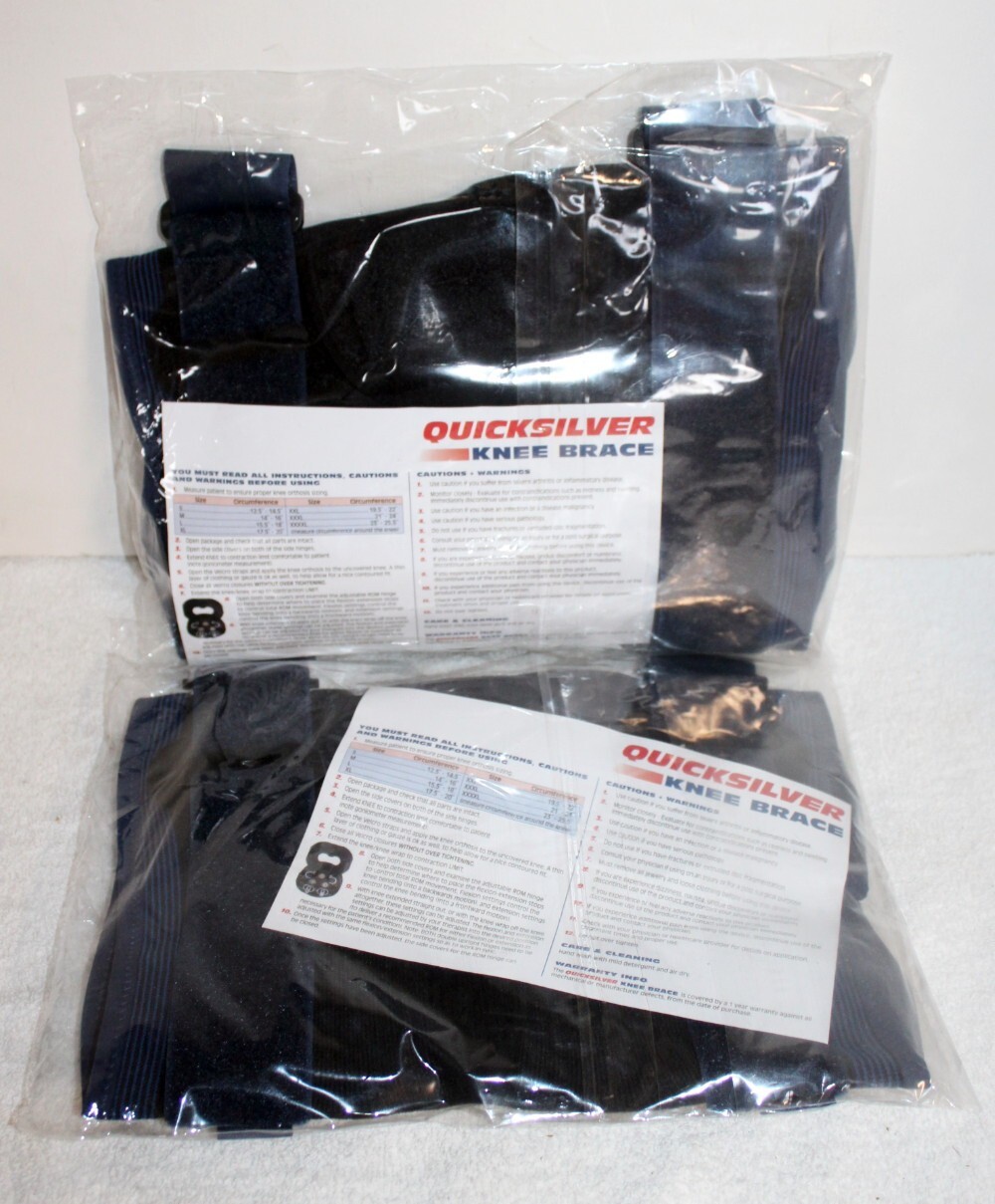 2 Pairs Quicksilver 2XL Knee Braces QS-1832-1 ~ New in Package