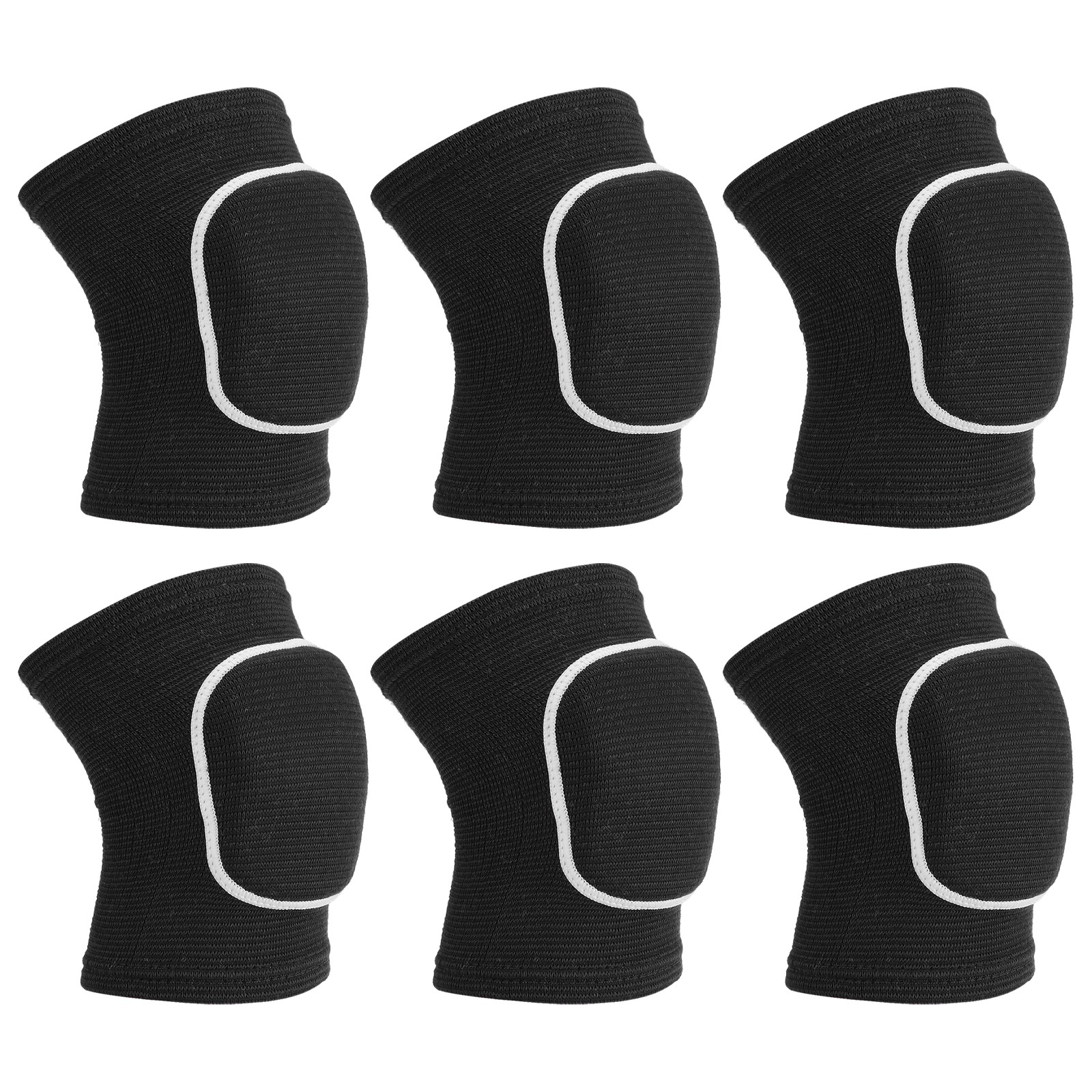 3 Pairs S Dance Knee Pads Volleyball Protective Sponge Brace Black White