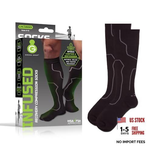 Herb-Infused Knee High Compression Socks for Men & Large/X-Large – Pack of 1