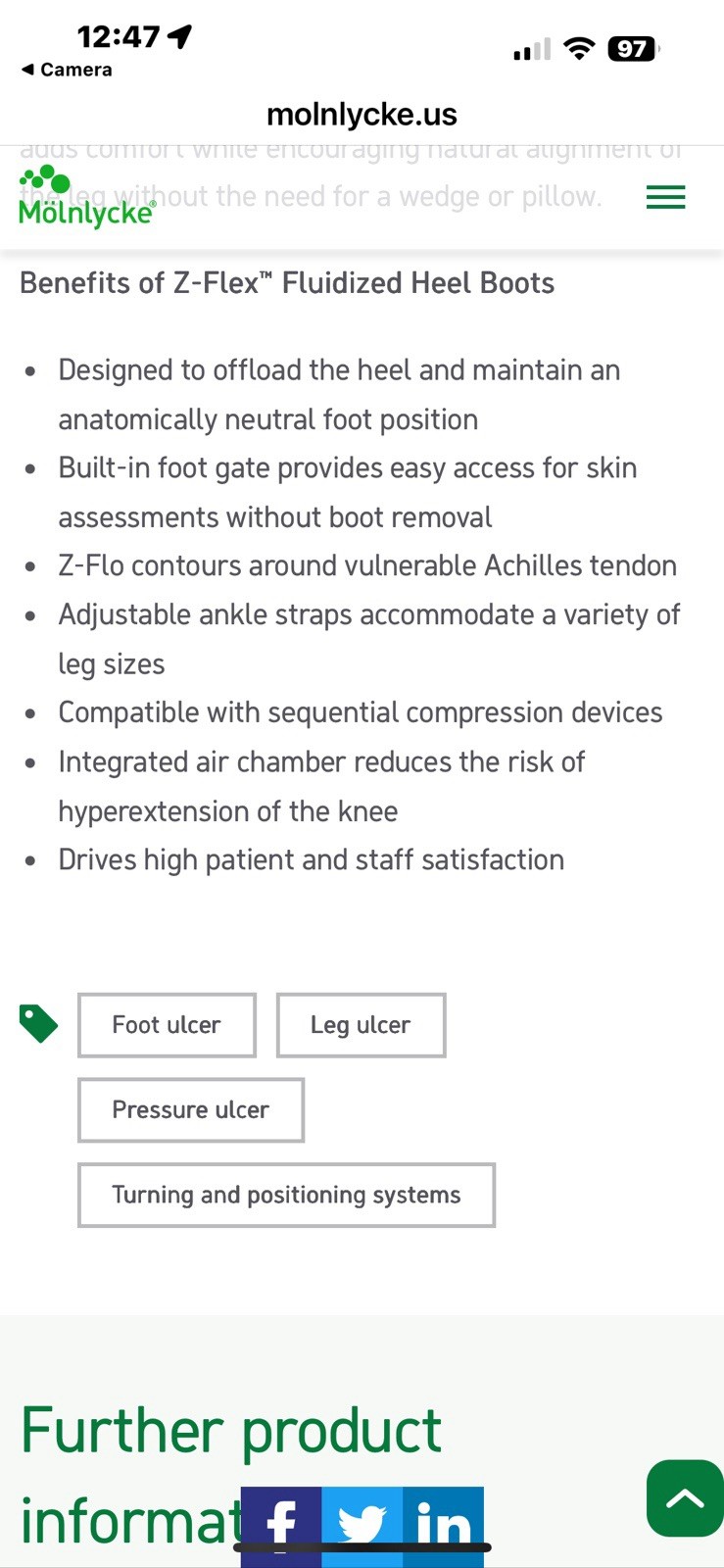 Feet & Heel Protector, Molnlycke Z-Flex Air Fluidized Protector Boots (2)