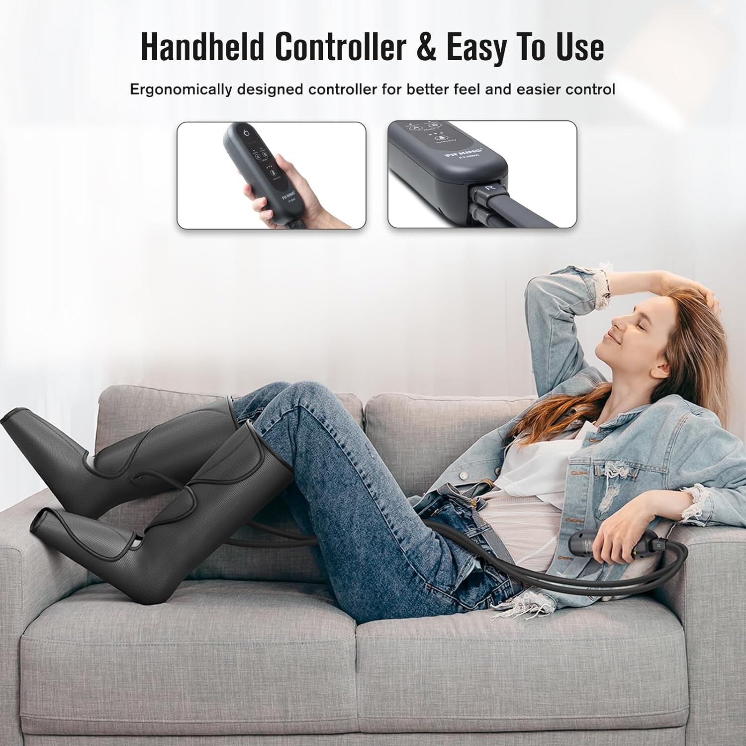 FIT KING Leg and Foot Massager Compression Circulation for Muscle Pain Relieve