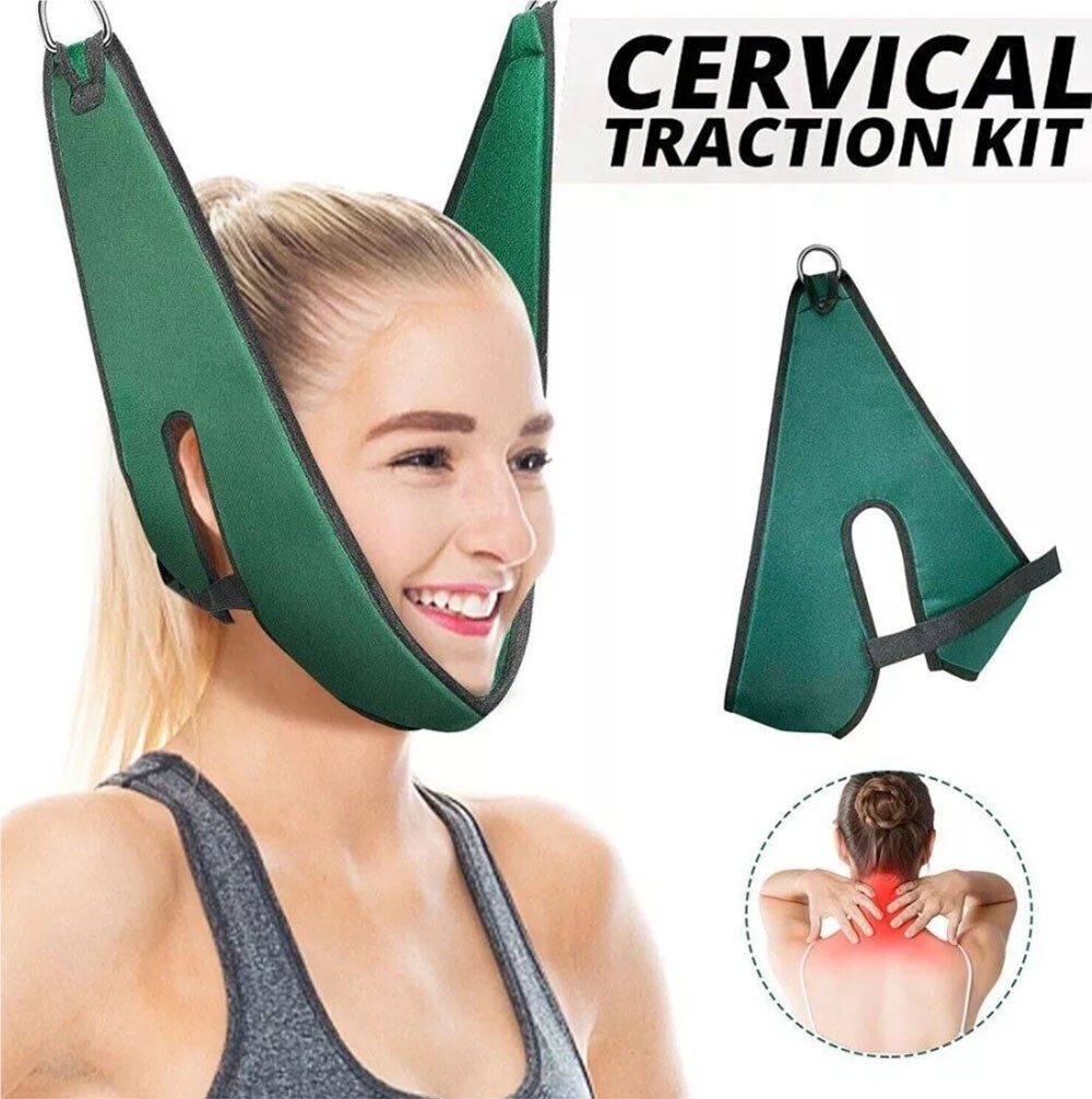 Cervical Neck Traction Device Neck Stretcher Pain Relief over Door Stretch Brace