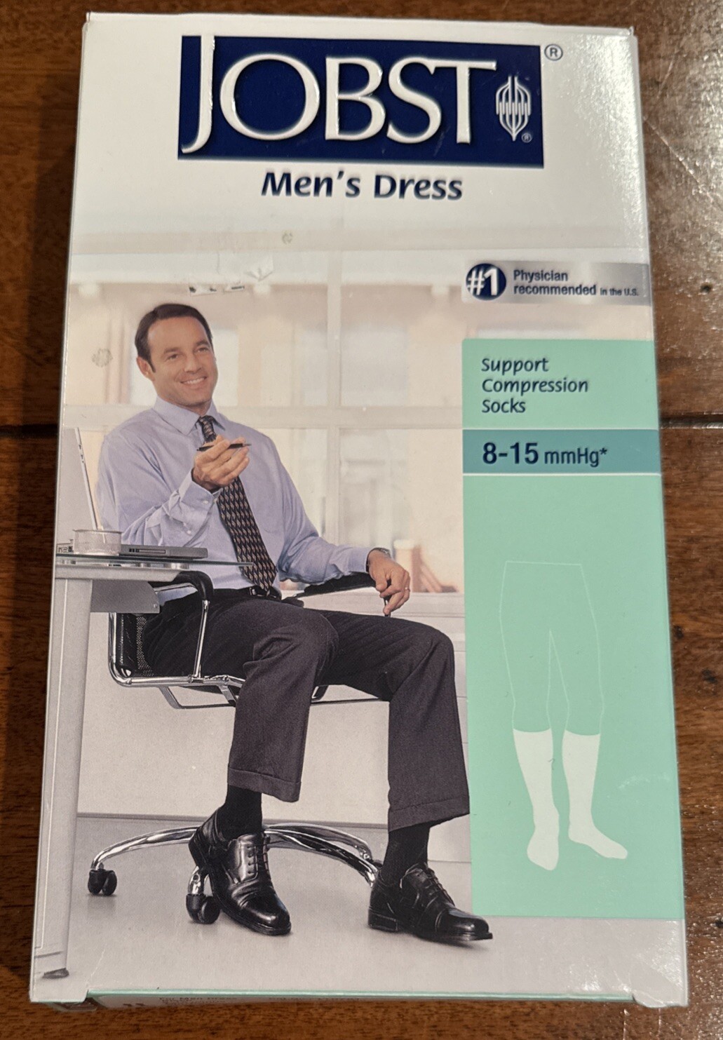 NEW Jobst Men’s Dress Support Compression Knee High Socks 8-15 mmHg Black Medium