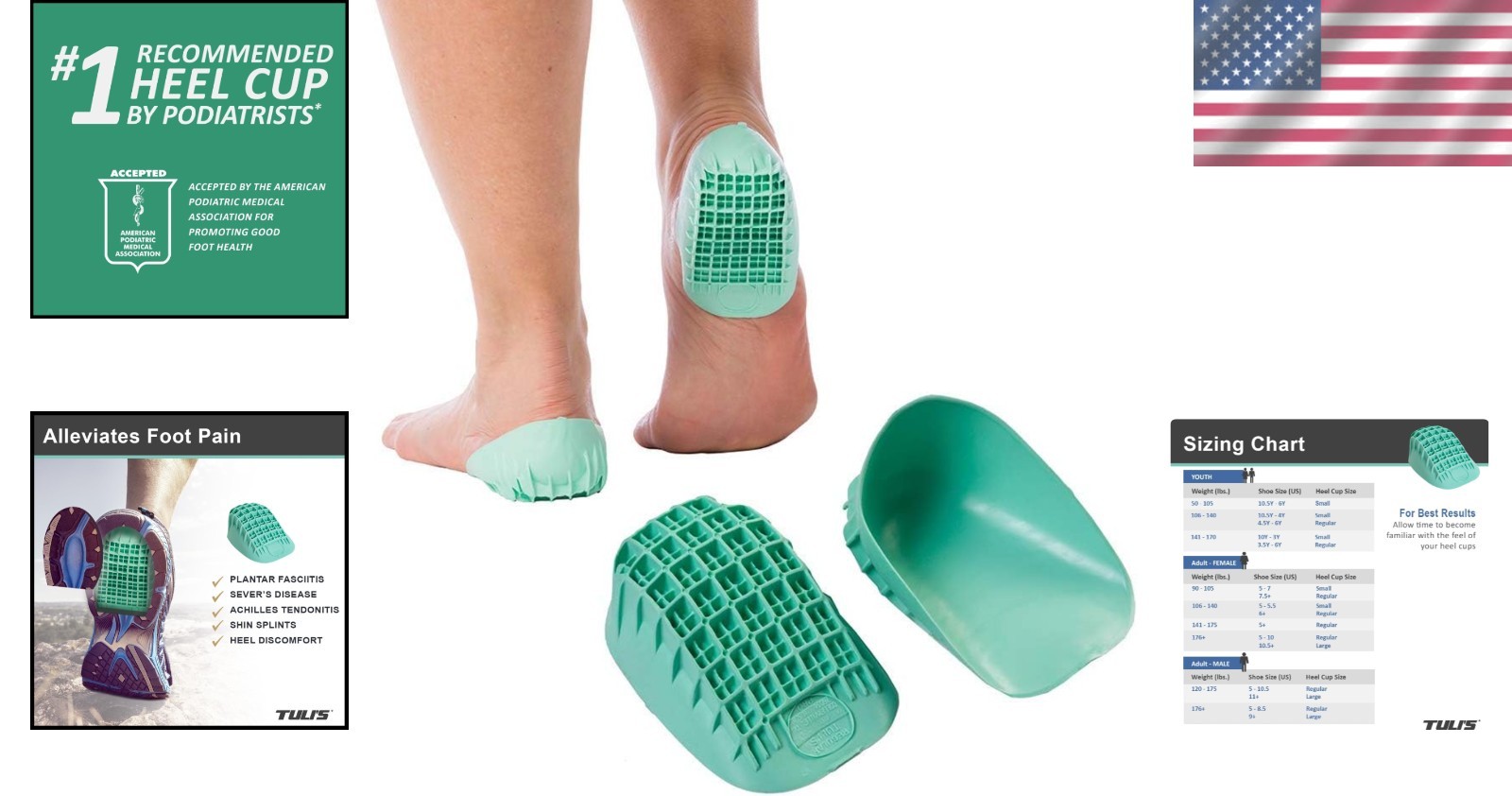 Achilles Tendonitis Heel Pads, Small – 2 Pairs