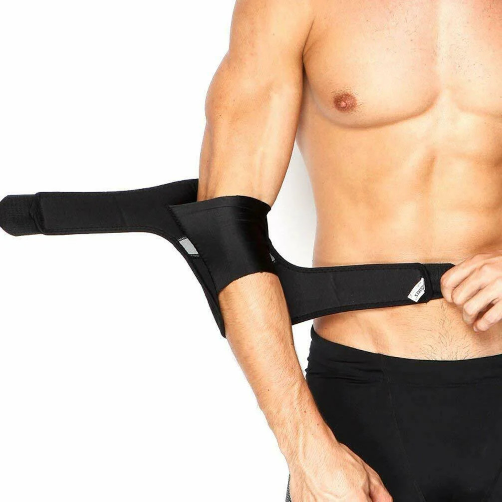 Elbow Brace Support, Adjustable Portable for Home Travel (Black)