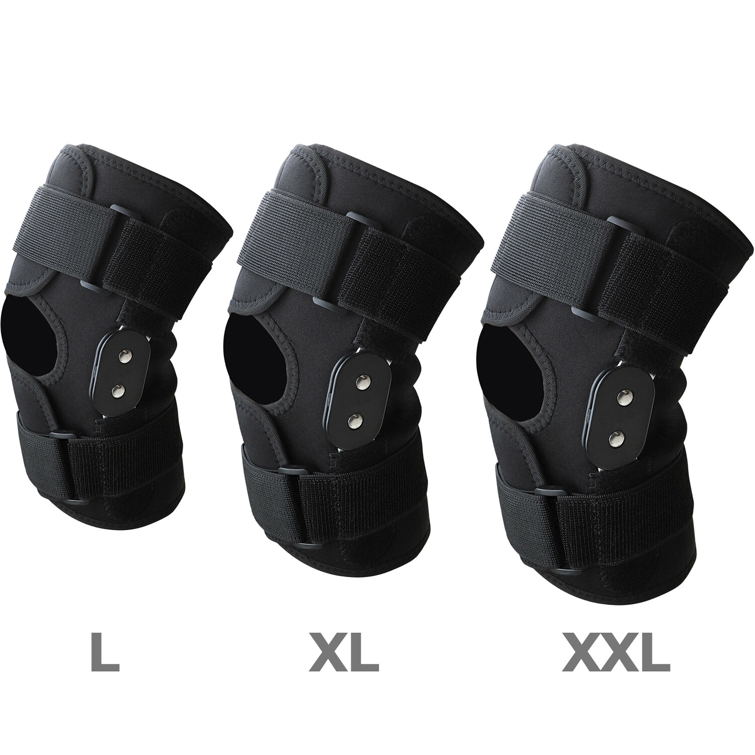 Knee Brace Hinged Compression Sleeve Joint Support Open Patella Stabilizer Wrap