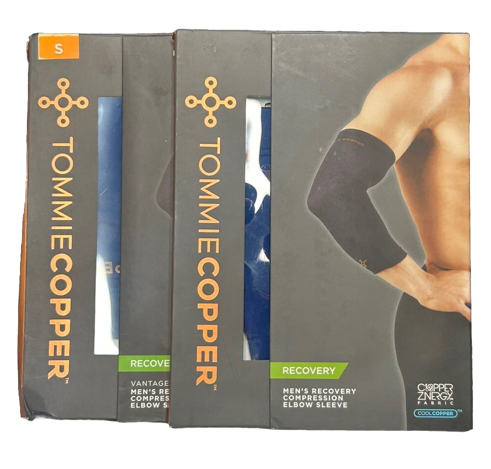 Tommie copper 2 pack Men’s Recovery Sleeves compression Small (Cobalt Blue) NWT